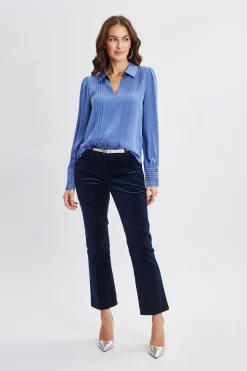 Elie Tahari Silk Pintuck Shirt- Tops & Sweaters