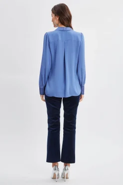 Elie Tahari Silk Pintuck Shirt- Tops & Sweaters
