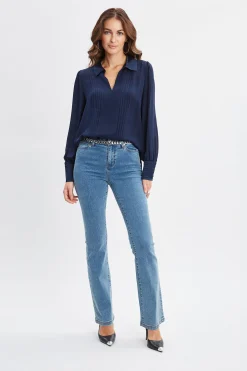 Elie Tahari Silk Pintuck Shirt- Tops & Sweaters
