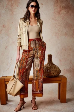 Elie Tahari Silk Raj Print Pant- Bottoms