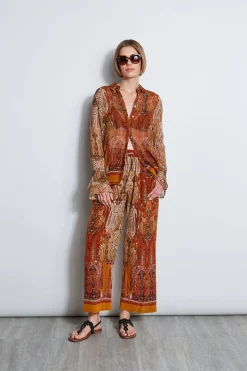 Elie Tahari Silk Raj Print Pant- Bottoms