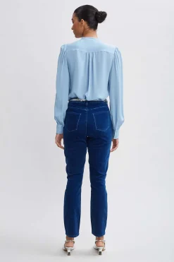 Elie Tahari Silk Ruffle Button Down Shirt- Tops & Sweaters|Suiting