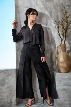 Elie Tahari Silk Satin Bomber Jacket- Jackets & Blazers