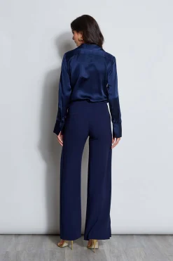 Elie Tahari Silk Satin Button Down Shirt- Tops & Sweaters