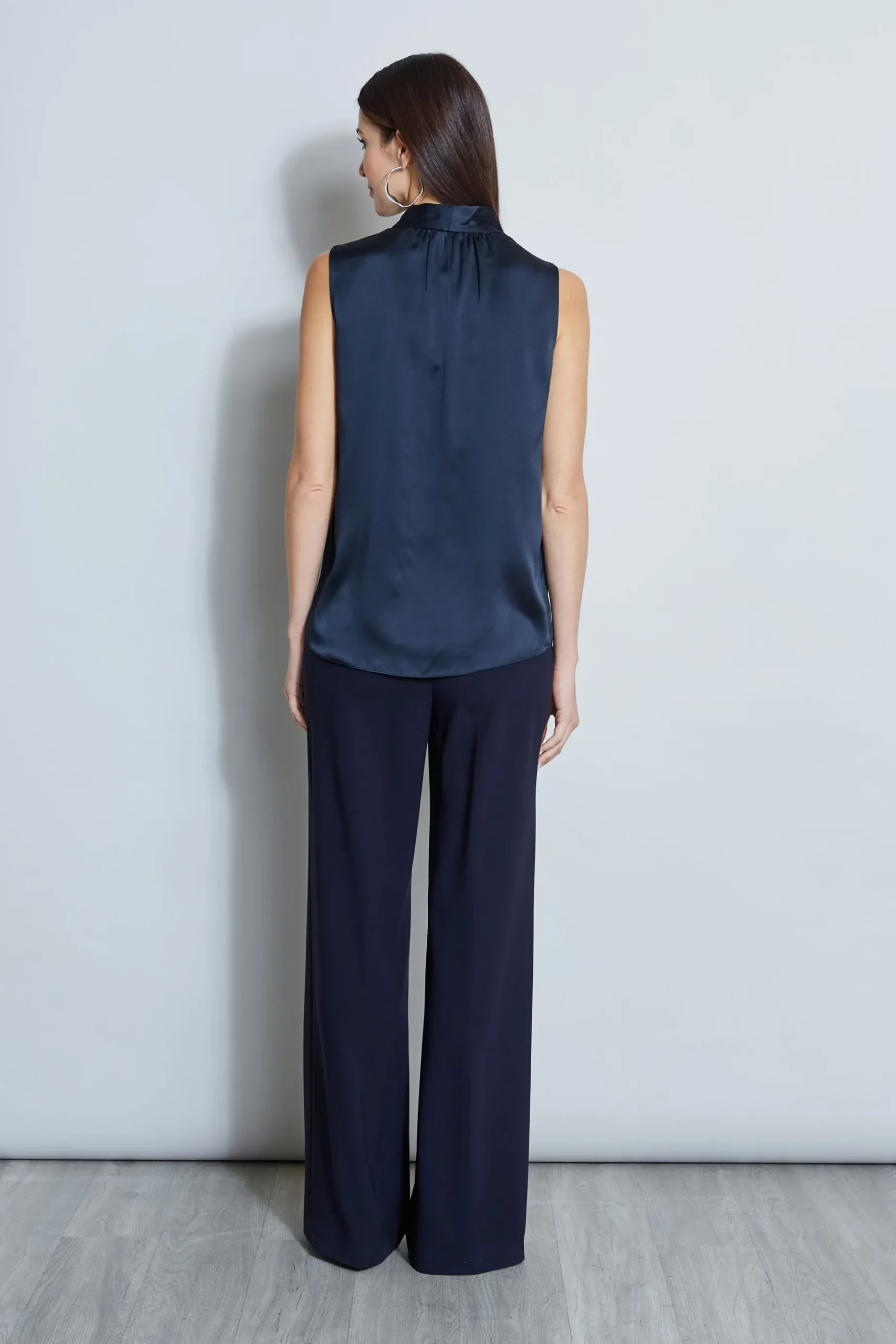 Elie Tahari Silk Satin Contour Shirt- Tops & Sweaters