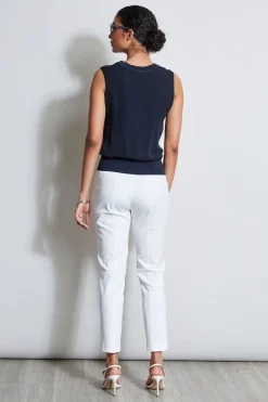 Elie Tahari Silk Satin Rib Shirt- Tops & Sweaters