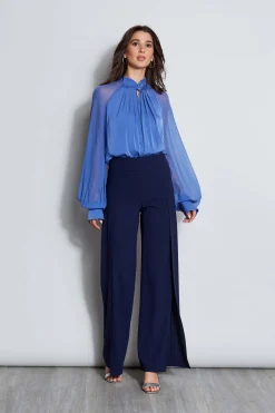 Elie Tahari Silk Twist Keyhole Shirt- Tops & Sweaters