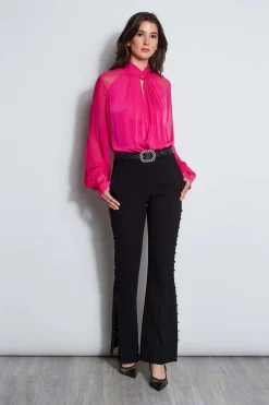 Elie Tahari Silk Twist Keyhole Shirt- Tops & Sweaters