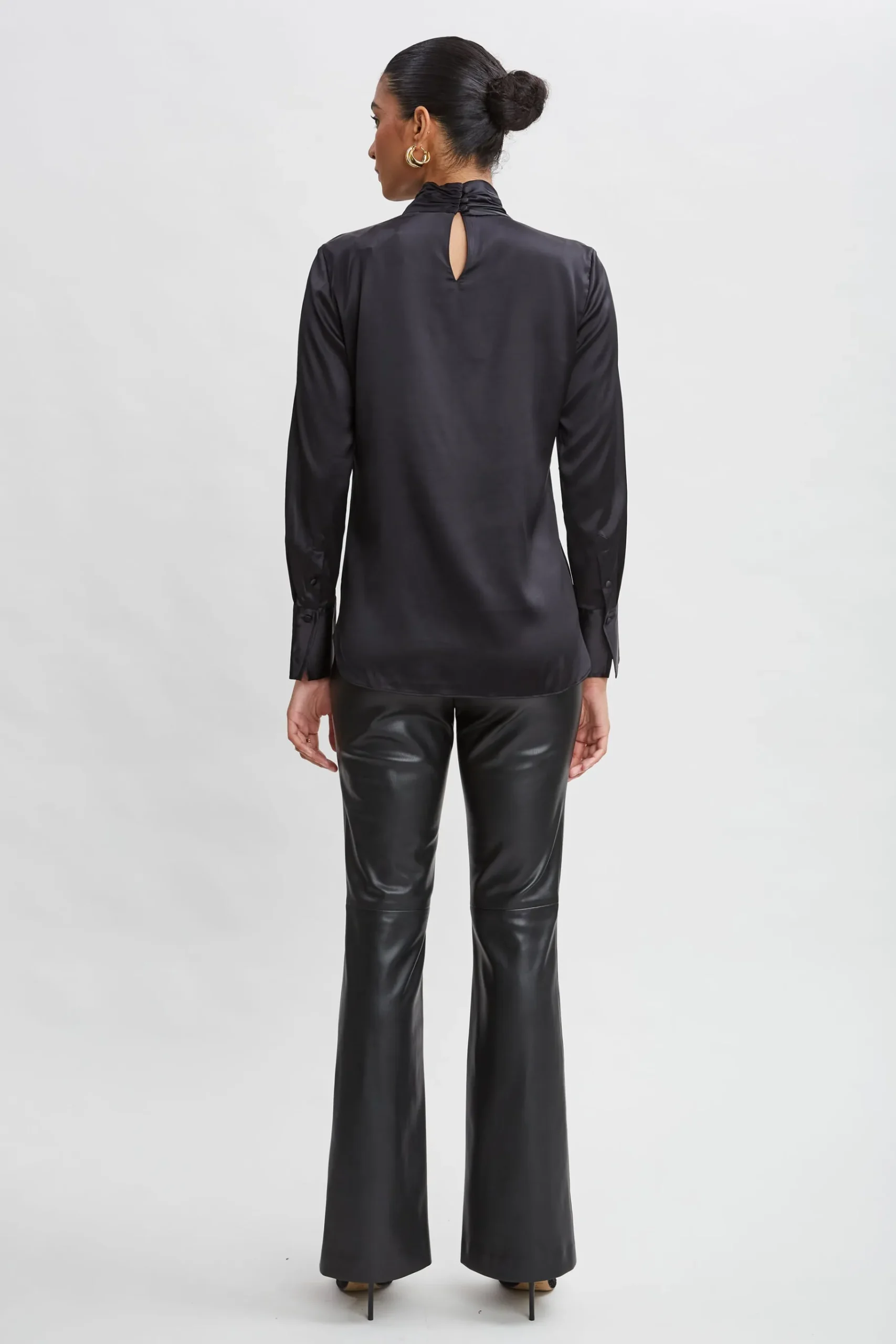 Elie Tahari Silk Twist Neck Shirt- Tops & Sweaters|Suiting
