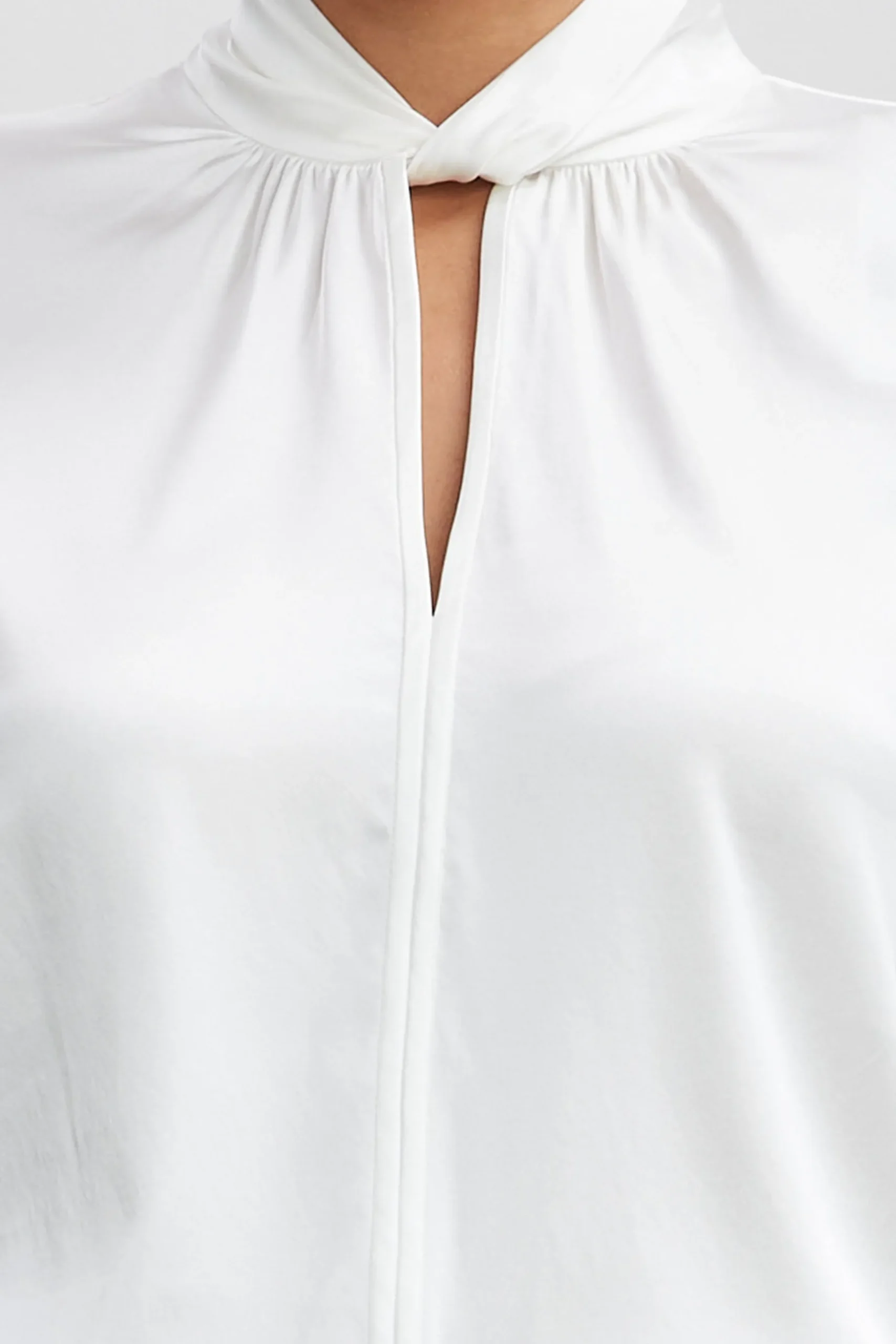 Elie Tahari Silk Twist Neck Shirt- Tops & Sweaters|Suiting