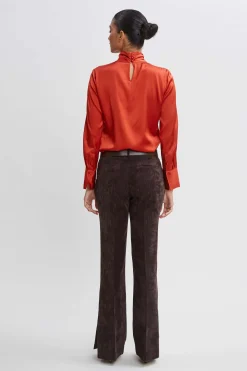 Elie Tahari Silk Twist Neck Shirt- Tops & Sweaters