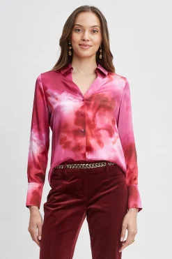 Elie Tahari Silk Venetian Glass Shirt- Tops & Sweaters