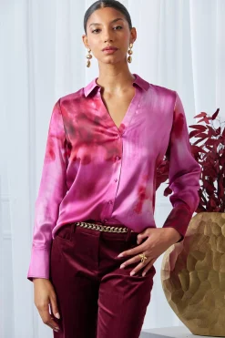 Elie Tahari Silk Venetian Glass Shirt- Tops & Sweaters