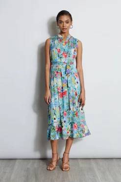Elie Tahari Silk Wild Meadow Shirt Dress- Dresses & Jumpsuits|Sleeveless Dresses