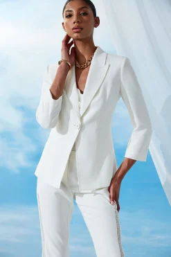 Elie Tahari Single Breasted Dart Blazer- Jackets & Blazers