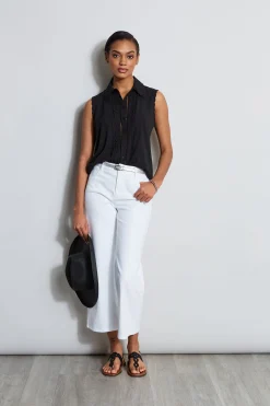 Elie Tahari Sleeveless Button-Down Shirt- Tops & Sweaters