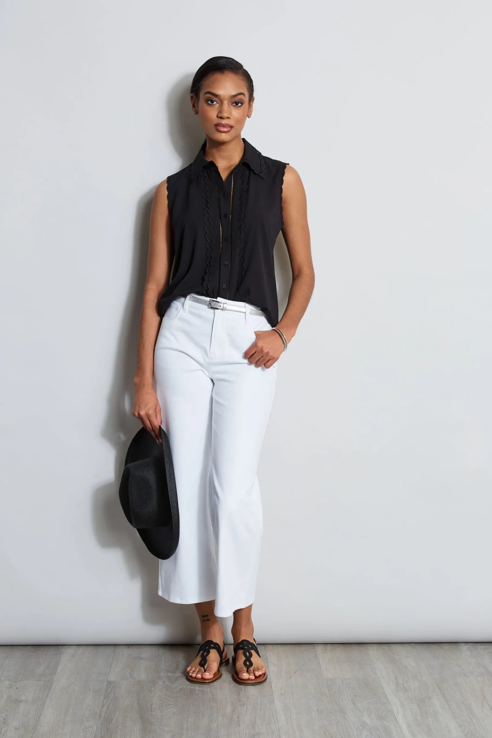 Elie Tahari Sleeveless Button-Down Shirt- Tops & Sweaters