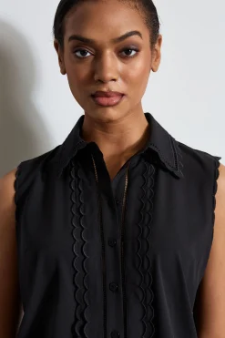 Elie Tahari Sleeveless Button-Down Shirt- Tops & Sweaters