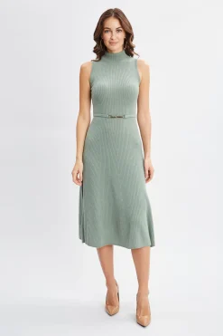 Elie Tahari Sleeveless Cashmere Belted Dress- Dresses & Jumpsuits|Sleeveless Dresses