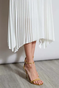 Elie Tahari Sleeveless Contour Pleated Midi Dress- Dresses & Jumpsuits|Sleeveless Dresses