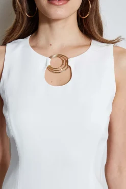 Elie Tahari Sleeveless Keyhole Ring Dress- Dresses & Jumpsuits|Sleeveless Dresses