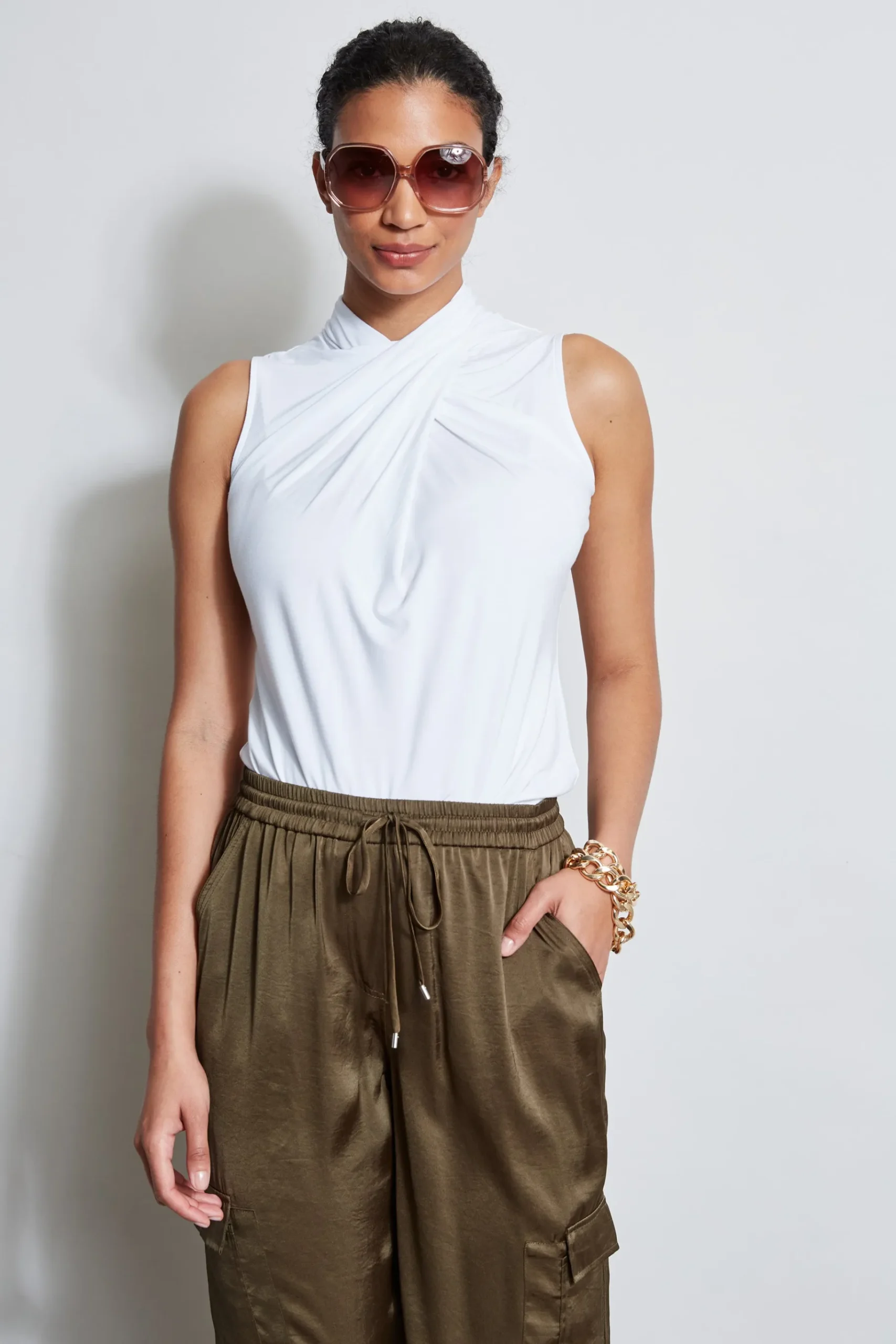 Elie Tahari Sleeveless Twist Knit- Tops & Sweaters