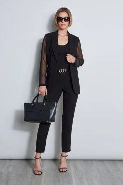 Elie Tahari Slim Fit Crepe Pant- Bottoms|Suiting