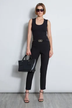 Elie Tahari Slim Fit Crepe Pant- Bottoms|Suiting