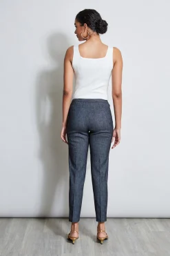Elie Tahari Slim Linen Pant- Bottoms