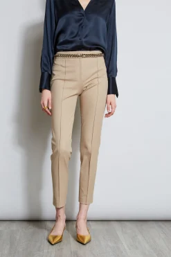 Elie Tahari Slim Pintuck Pant- Bottoms