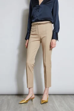 Elie Tahari Slim Pintuck Pant- Bottoms