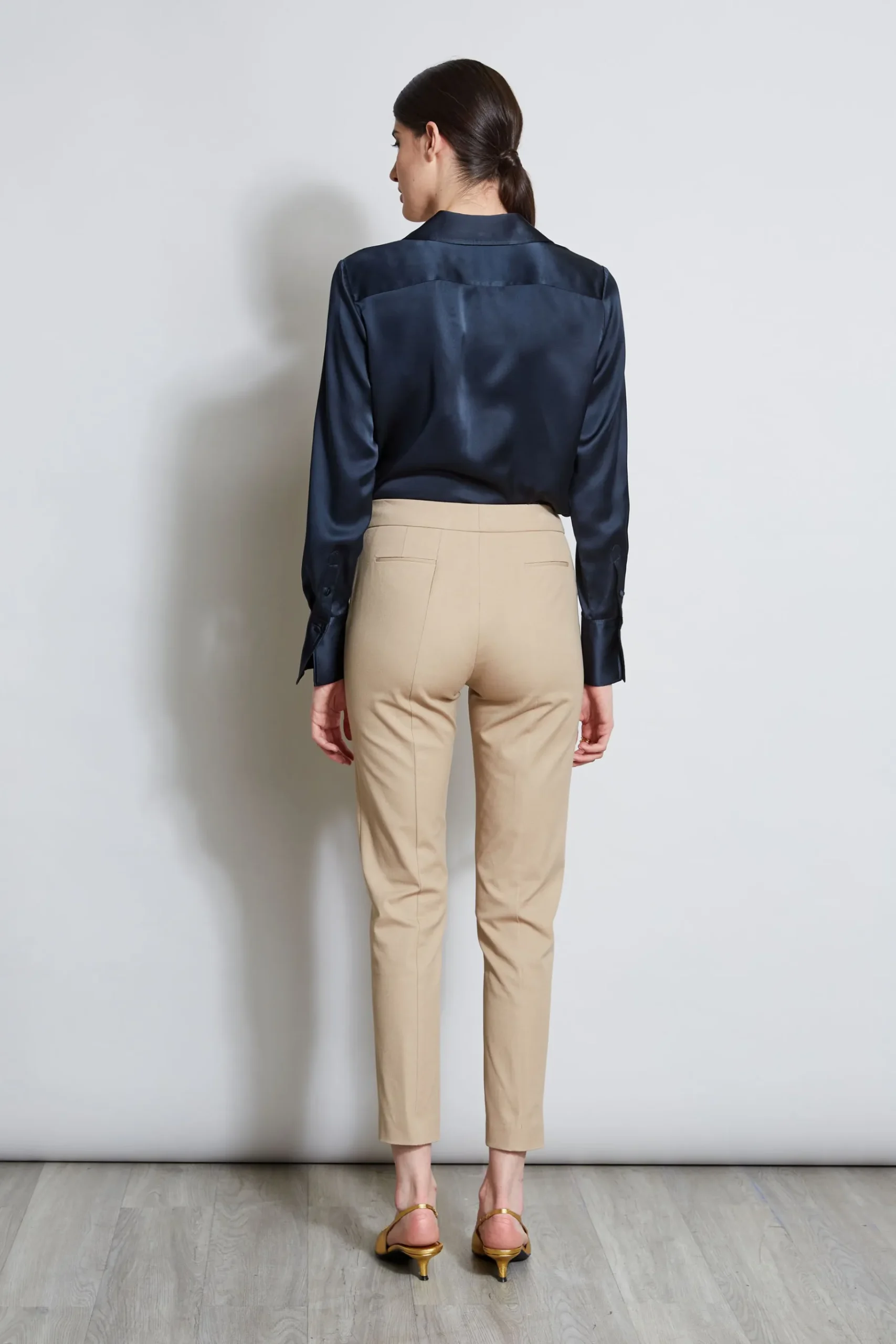Elie Tahari Slim Pintuck Pant- Bottoms