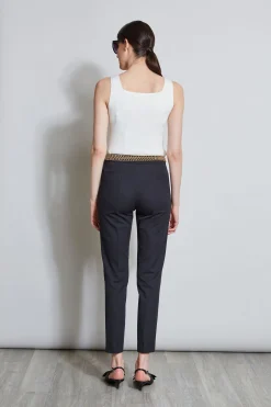 Elie Tahari Slim Pintuck Pant- Bottoms