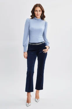 Elie Tahari Smocked Turtleneck Knit- Tops & Sweaters