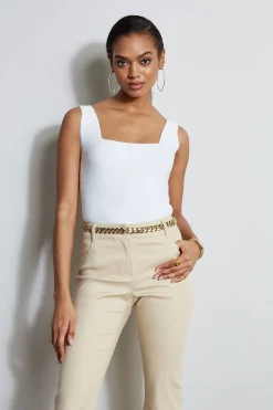 Elie Tahari Square Neck Tank- Tops & Sweaters