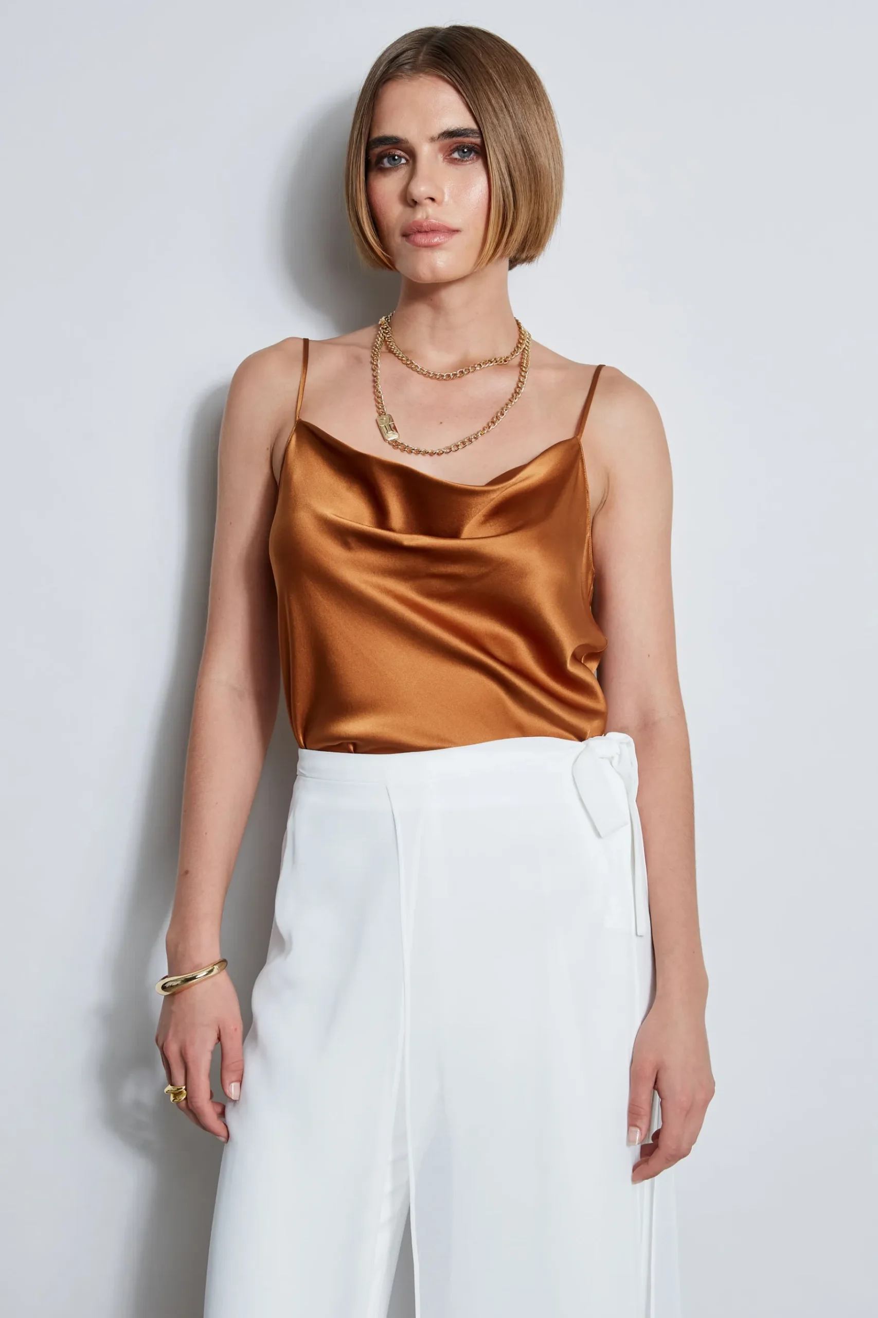 Elie Tahari Stretch Silk Satin Cami- Tops & Sweaters