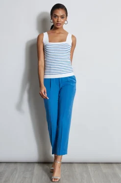 Elie Tahari Stripe Square Neck Sweater- Tops & Sweaters