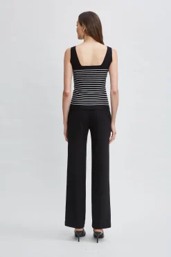 Elie Tahari Stripe Square Neck Sweater- Tops & Sweaters