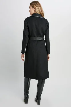 Elie Tahari Tahari Double Face Vegan Trim Wool Coat- Coats