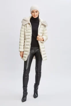 Elie Tahari Tahari Faux Fur Collar Puffer Coat- Coats