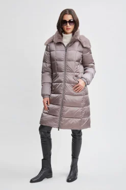 Elie Tahari Tahari Faux Fur Trimmed Puffer Coat- Coats