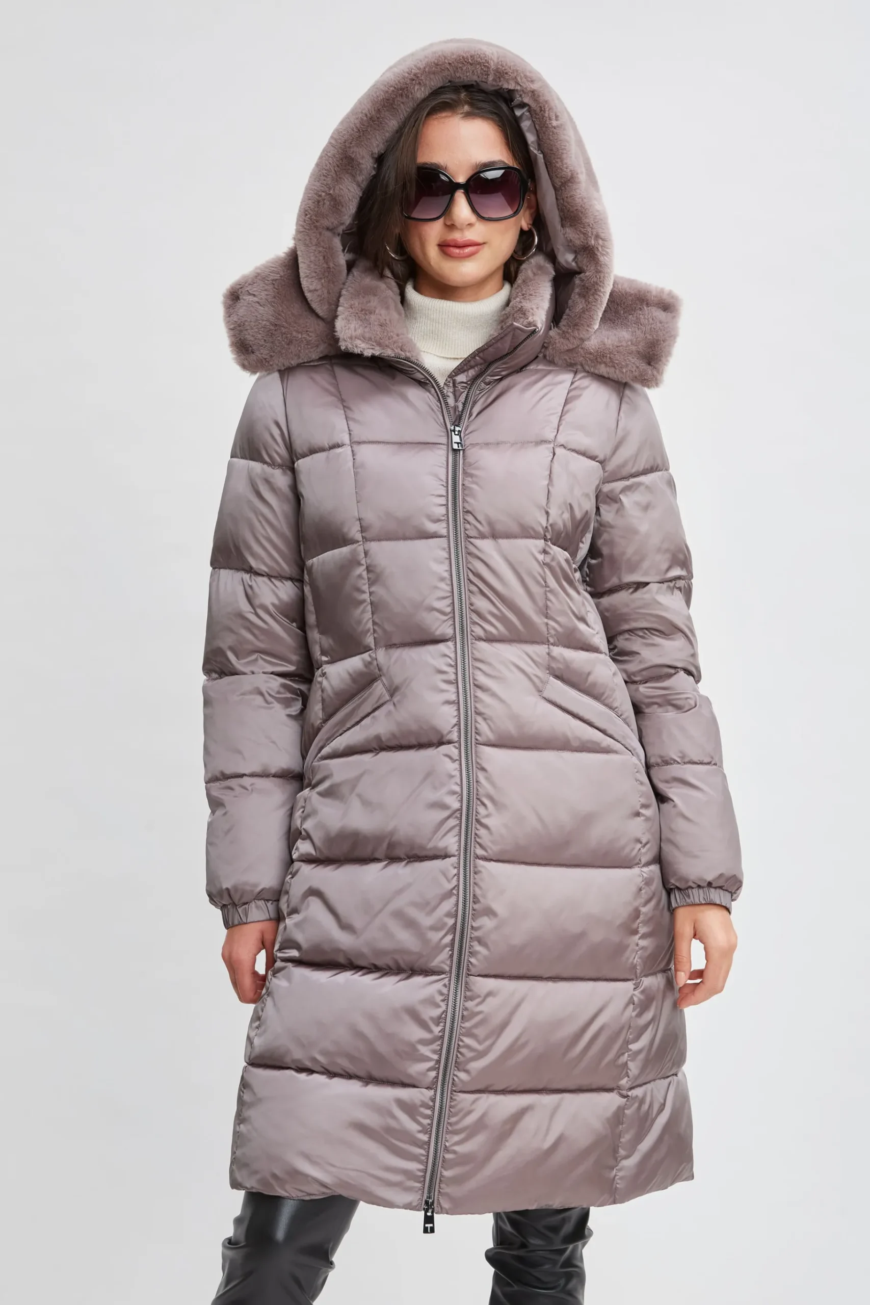 Elie Tahari Tahari Faux Fur Trimmed Puffer Coat- Coats