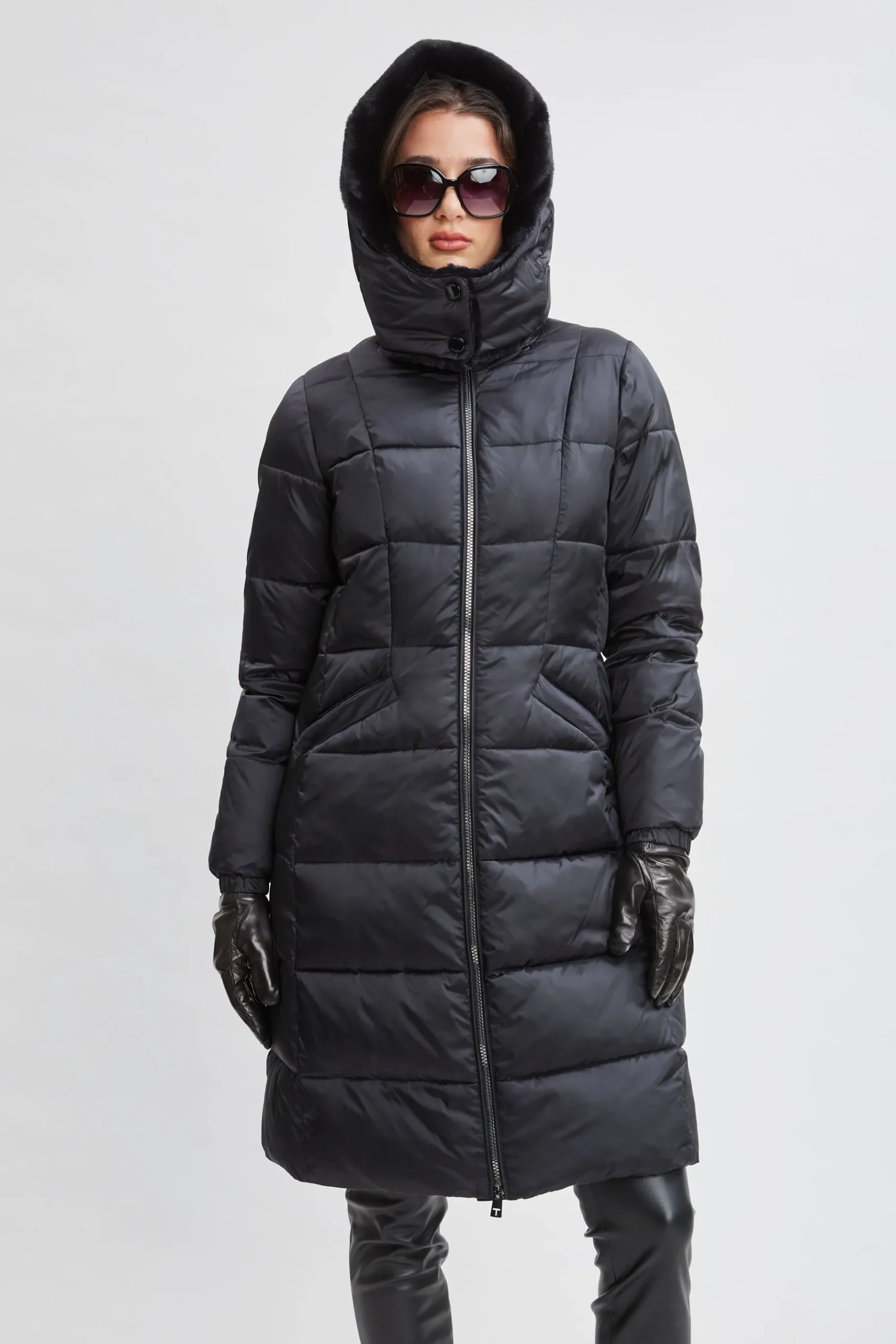 Elie Tahari Tahari Faux Fur Trimmed Puffer Coat- Coats