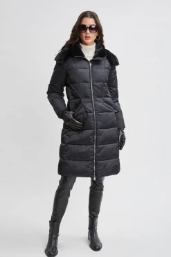 Elie Tahari Tahari Faux Fur Trimmed Puffer Coat- Coats