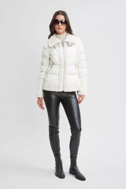 Elie Tahari Tahari Faux Shearling Puffer Coat- Coats