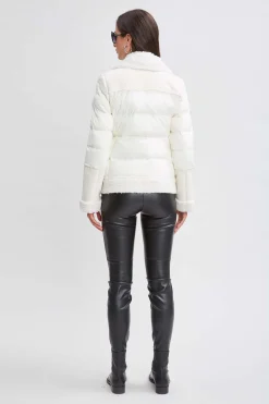 Elie Tahari Tahari Faux Shearling Puffer Coat- Coats