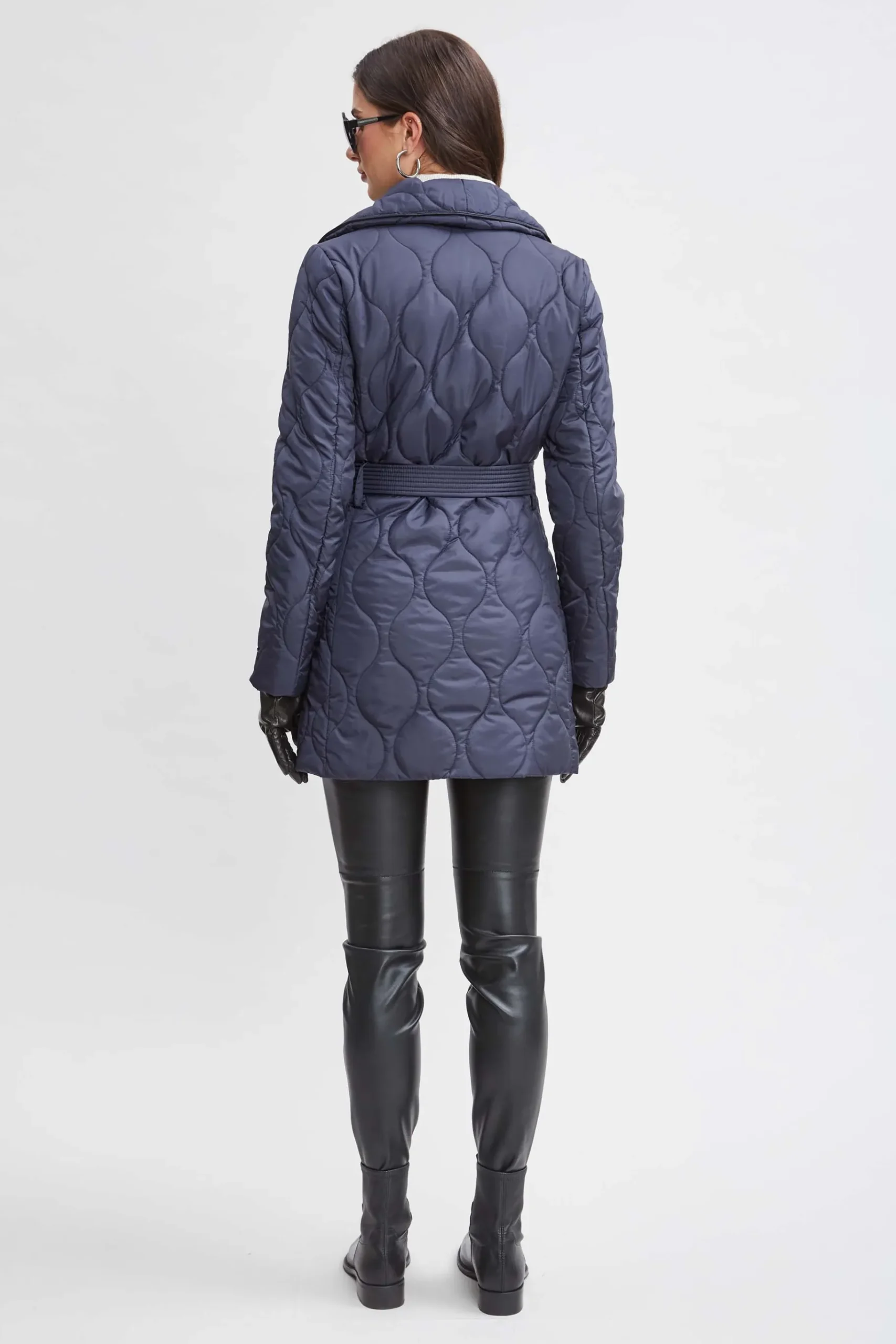 Elie Tahari Tahari Lightweight Quilted Wrap Puffer Coat- Coats