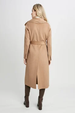 Elie Tahari Tahari Long Double Face Wool Blend Wrap Coat- Coats