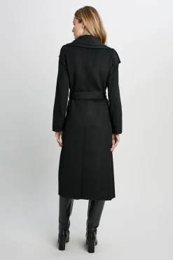 Elie Tahari Tahari Long Double Face Wool Blend Wrap Coat- Coats