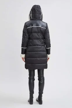 Elie Tahari Tahari Shearling Trim Puffer Coat- Coats
